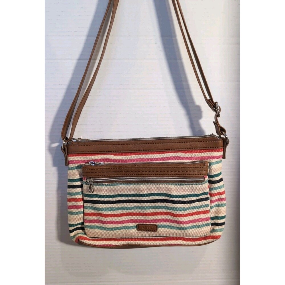 Relic by Fossil colorful stripes woven crossbody bag